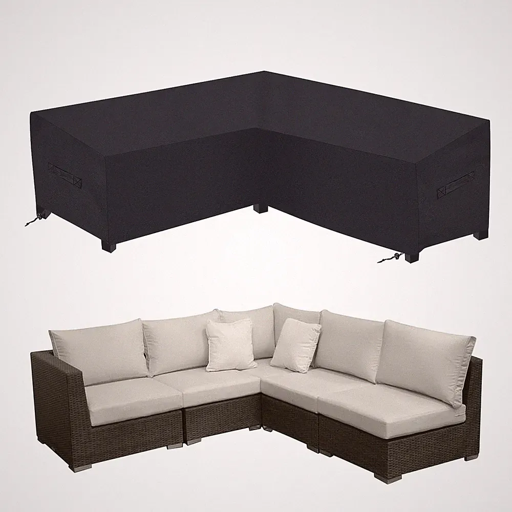 Patio Sectional Sofa Cover Outdoor Waterproof Windproof 85" X 85" V-Shaped Ga...