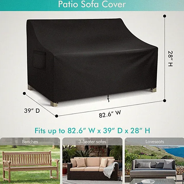 Patio Sofa Cover Waterproof, 3-Seater Outdoor Sofa, Heavy Duty Deep Lounge Lo...