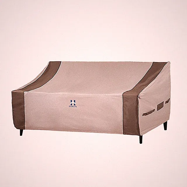 Patio Sofa Protector, Heavy Duty Brown & Beige 2-seater with Vents & Handles...