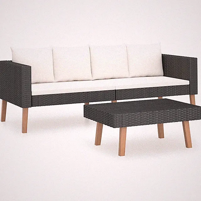 Patio Sofa Set Sectional Sofa Outdoor with Cushions Poly Rattan Gray vidaXL