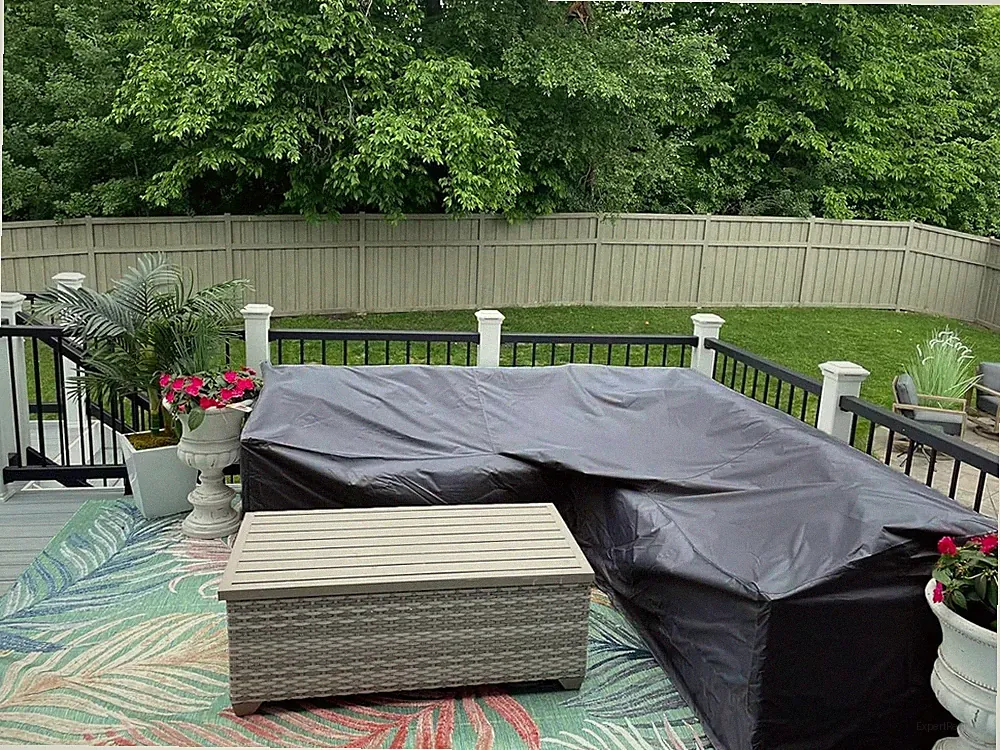 Patio V-Shaped Sectional Sofa Cover 85" x 85" 600D Heavy-Duty Patio Furniture