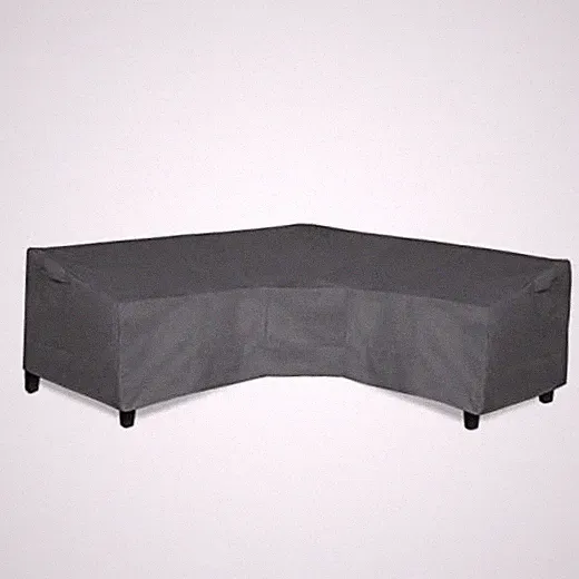 Patio V-Shaped Sectional Sofa Cover, V Shaped-118in + 118in Dark Gray