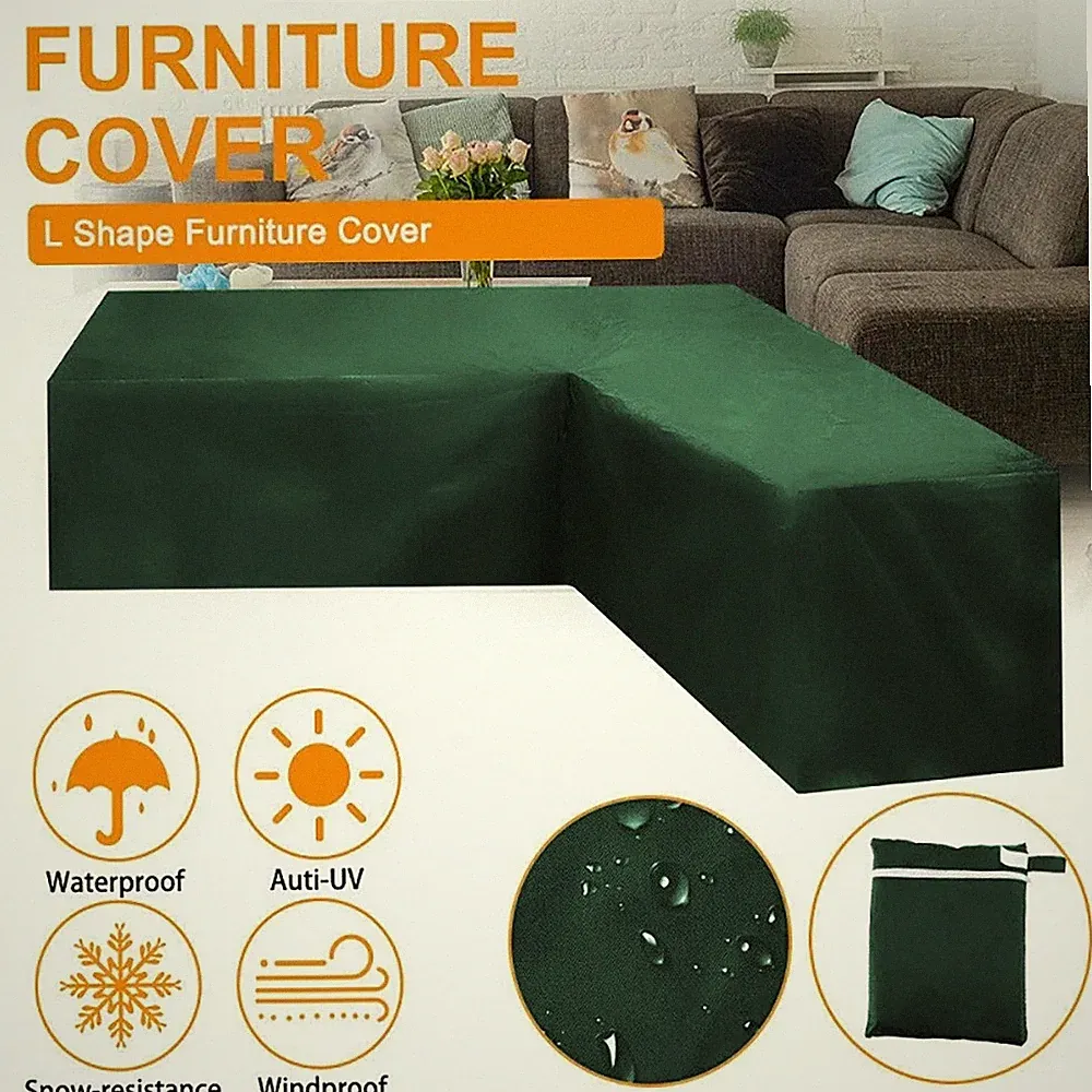 Patio V-Shaped Sectional Sofa Cover Waterproof, Heavy Duty Outdoor Sectional