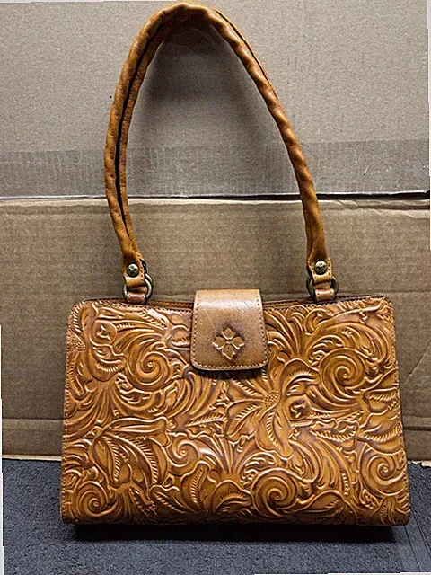 PATRICIA NASH Tooled Leather Handbag W/Inside Split Sections W/ Tag - Excellent