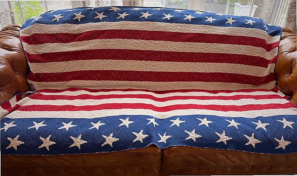 Patriotic Blanket - American Stars and Stripes Throw Blanket for Sofa Couch Bed