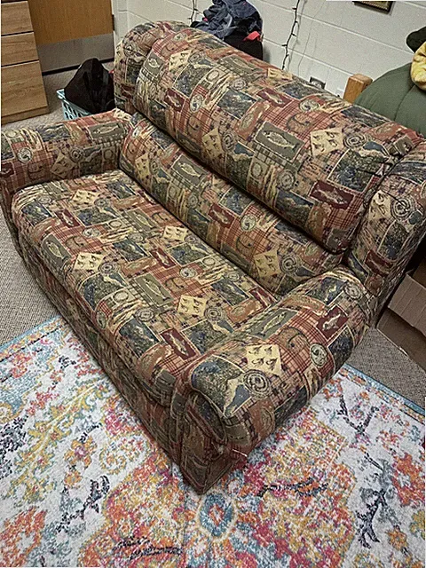 Patterned pull out couch bed sofa sleeper