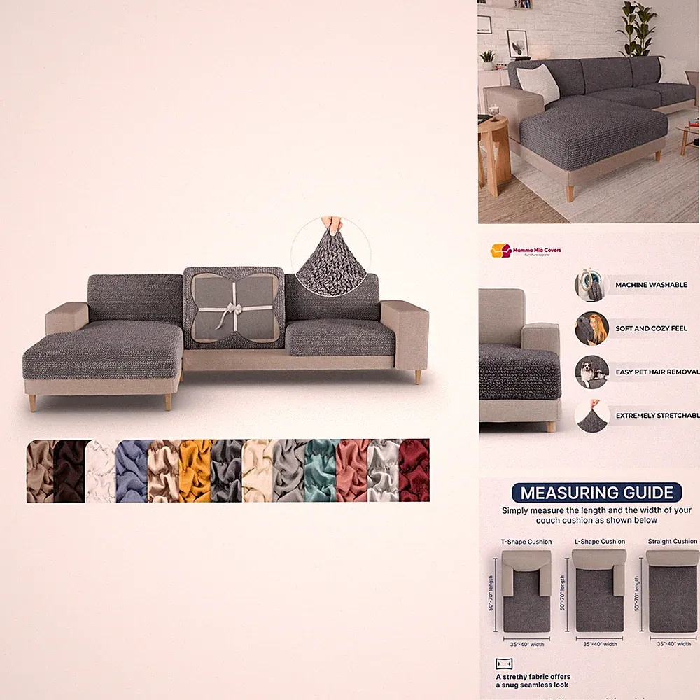 PAULATO BY GA.I. Chaise Cushion Cover L Shape Sofa & Chaise Lounge - Sectional