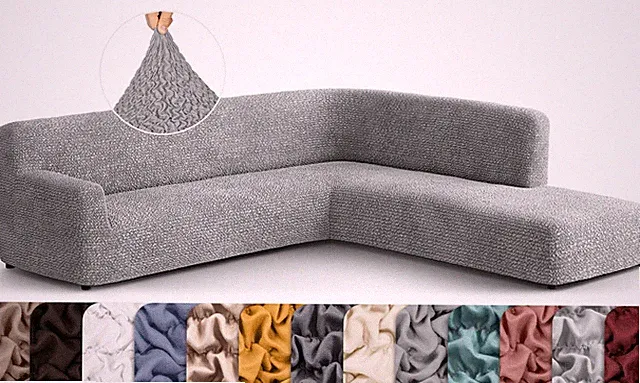 PAULATO BY GA.I.CO. Sectional Sofa Cover - Corner Sofa Cover - Bumper Chaise...