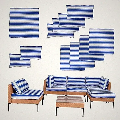 Pcs Outdoor Patio Cushion Covers, Washable Couch Cushion 11 Dark B-w Stripes