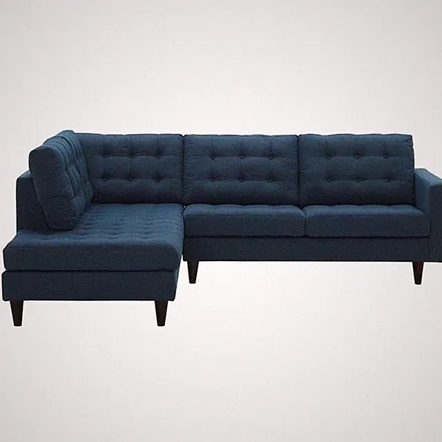 Pemberly Row 2-Piece Left-Facing Sectional in Azure Fabric Upholstery