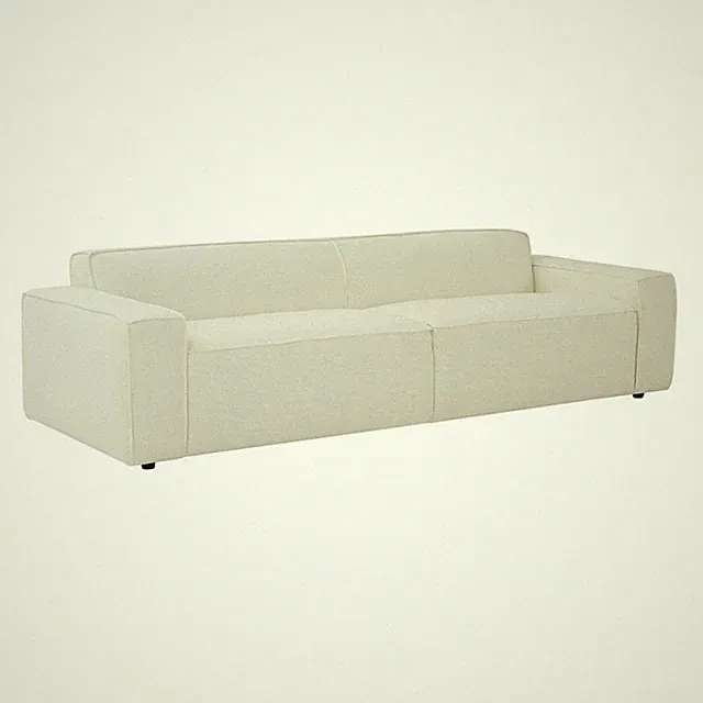 Pemberly Row 26.4"H Linen Fabric Upholstered/Pine Wood Sofa in Cream