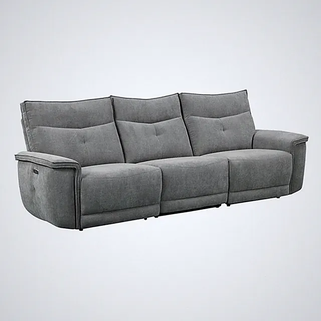 Pemberly Row 3-Pc Power Reclining Sofa with USB & Power Headrests in Dark Gray