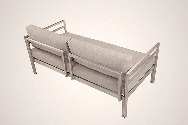 Pemberly Row 4-Piece Modern Aluminum Sofa Set in Gray Finish