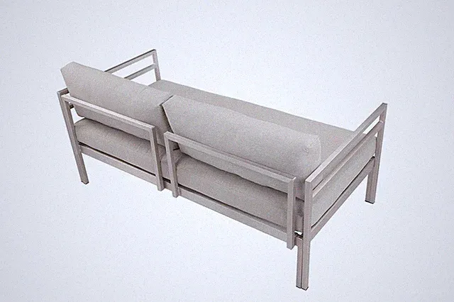 Pemberly Row 4-Piece Modern Aluminum Sofa Set in Gray Finish