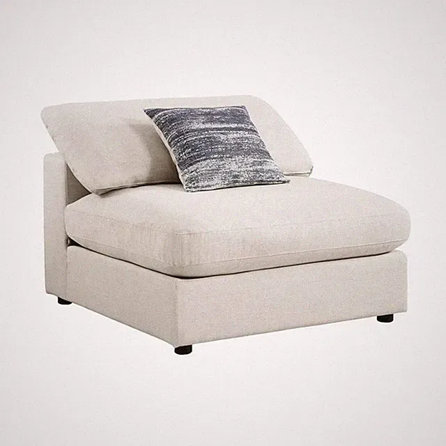 Pemberly Row 4-Piece Modern Fabric Upholstered Sectional in Beige