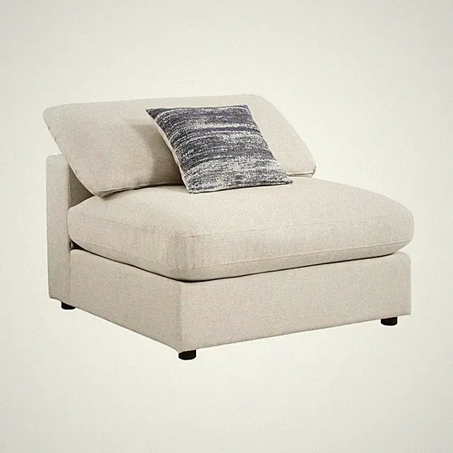 Pemberly Row 4-Piece Modern Fabric Upholstered Sectional in Beige