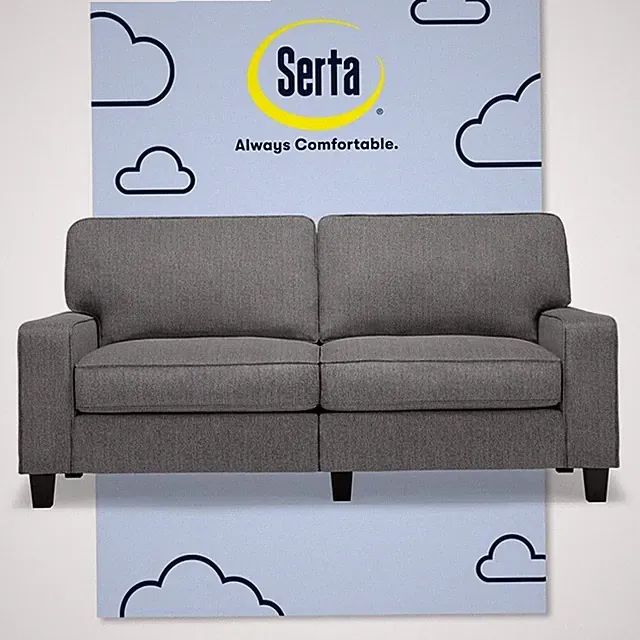 Pemberly Row 73" Track Arm Sofa with Removable Covers Dark Gray