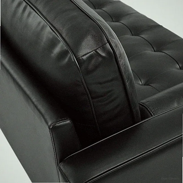 Pemberly Row 78" Modern Style Leather Apartment Sectional Sofa in Black
