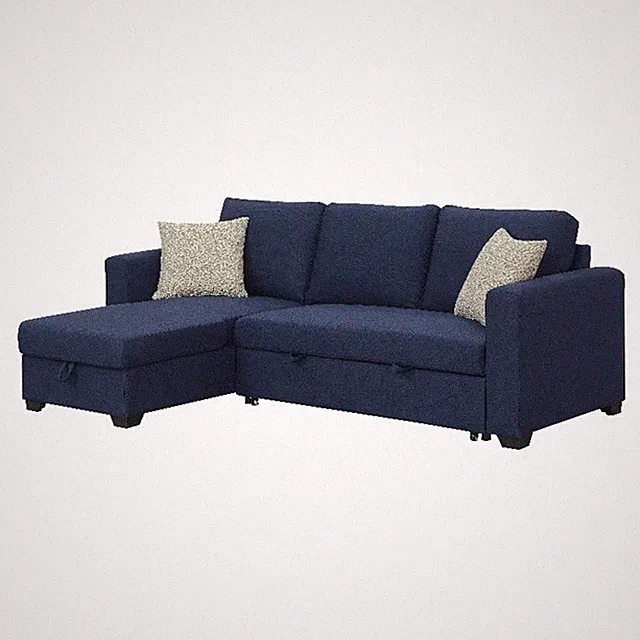 Pemberly Row 88" Reversible Pop-Up Sleeper Sectional with Storage Chaise