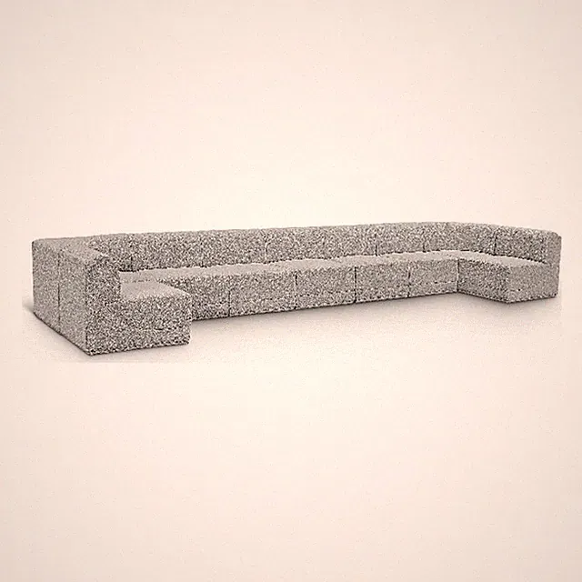 Pemberly Row Contemporary Gray Boucle Fabric Modular Sectional