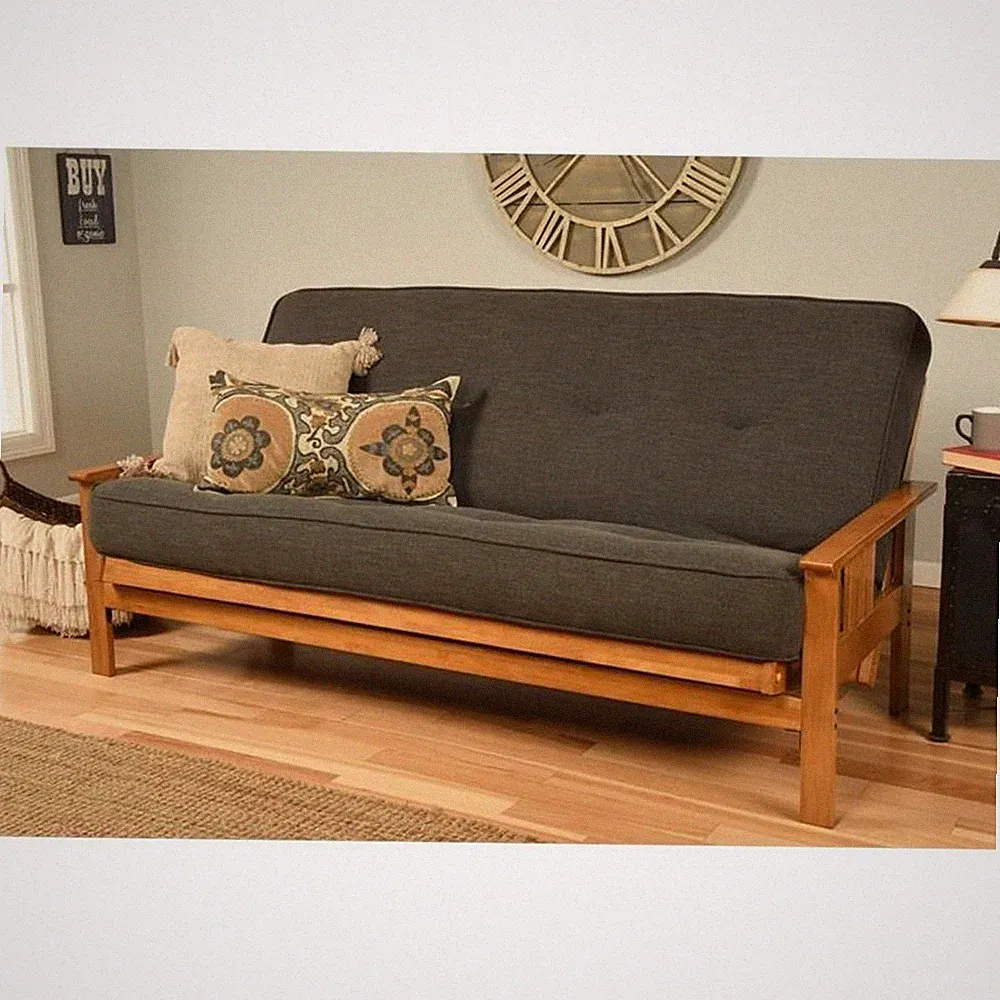 Pemberly Row Cotton/Foam Full-size Futon 7" Mattress with Charcoal Cover