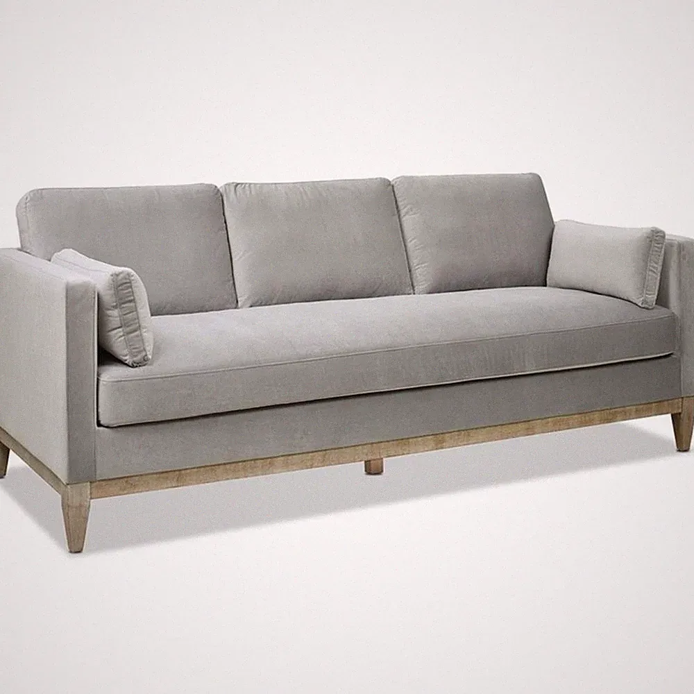 Pemberly Row Modern / Contemporary 84" Farmhouse Sofa Opal Gray