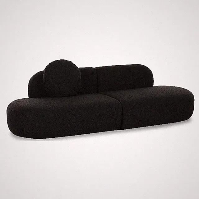 Pemberly Row Upholstered Contemporary Accent Black Boucle Sofa