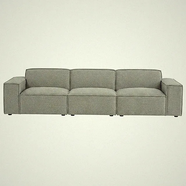 Performance Fabric Modular L-Shaped Sectional Sofa for Living Room, Pewter