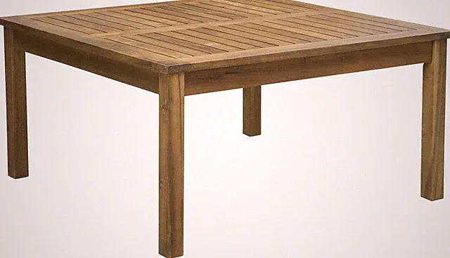 Perla Outdoor Acacia Wood Coffee Table, Teak Finish ,Brown