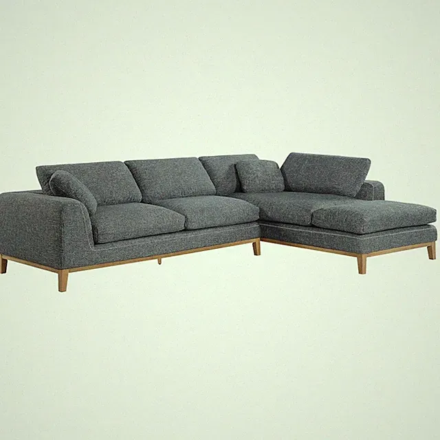 Persia Upholstered Track Arm Sectional Sofa Grey