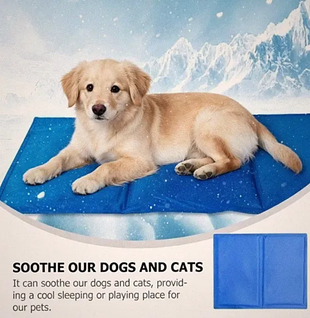 Pet Cooling Gel Mat Self Cooling Cushion Pad Summer Hot Weather Sleeping Bed Dog