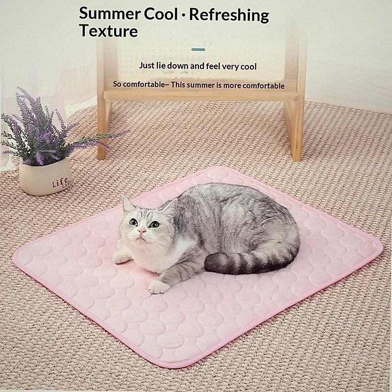 Pet Cooling Sofa Ice Silk Pad Temperature Lowering Sleeping Mat for Dogs Cats