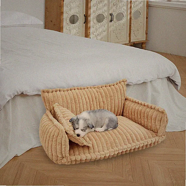 Pet Couch Bed Calming Couch for Pets W/ Removable Washable Cover 100*67*40cm