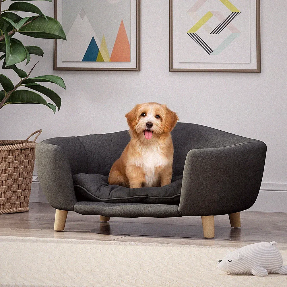 Pet Dog Bed Luxury Small(11 -25 lbs) Dog Warm Sleeping Space With Wood Legs Sofa