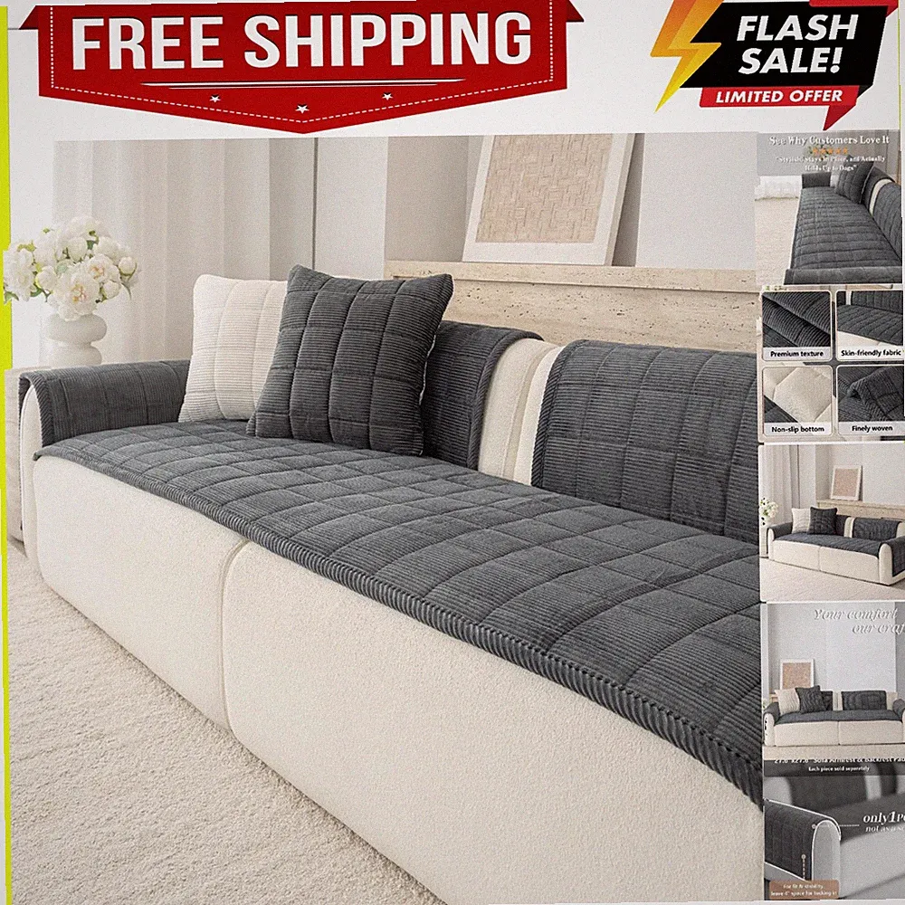 Pet Friendly Couch Cover,Non Slip Sectional Sofa Cover for L Shape Couch. | 2...