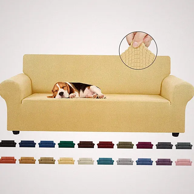 Pet Friendly Couch Slipcover, 78"-94" - Champagne