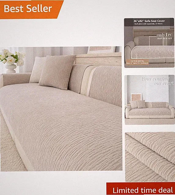 Pet-Friendly Waterproof Sofa Cover, Anti-Slip Protection for L-Shaped Furniture