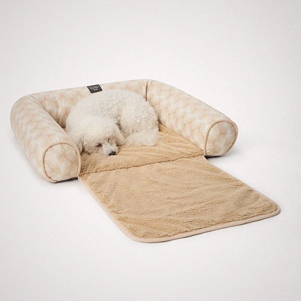 PET Kendall Fluted Geo Cozy Couch Protector Pet Bed, Cozy & Calming, Non-Slip...