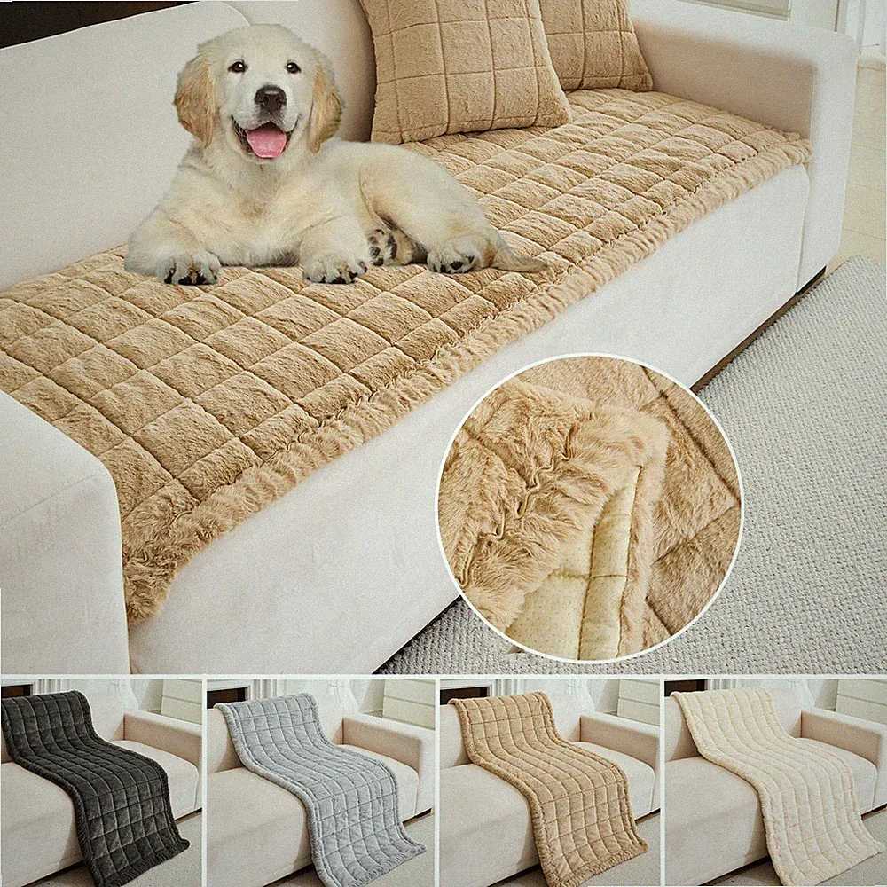 Pet Plush Sofa Cover Anti-slip Sectional Couch Cover Sofa Slipcover for Pet Kids