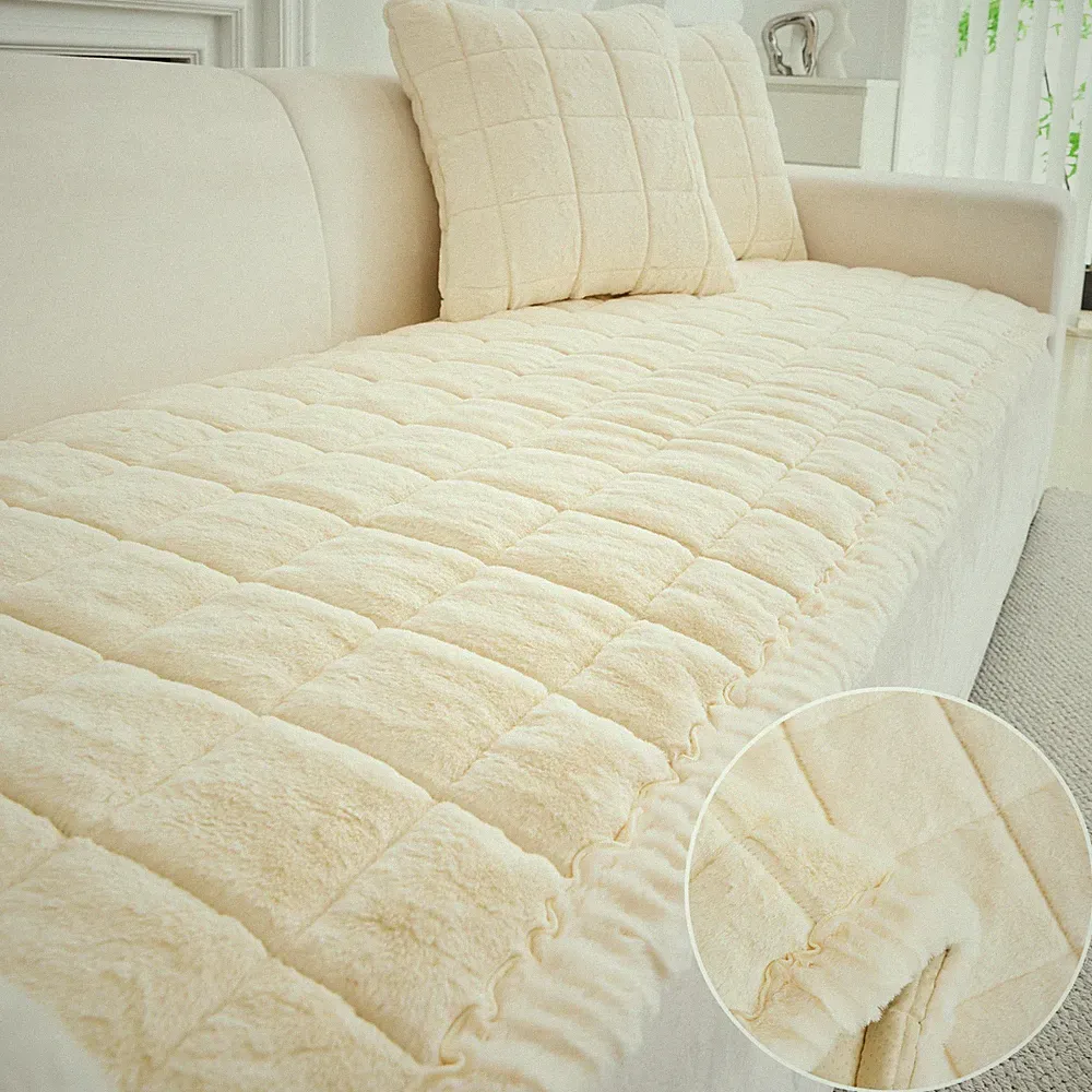 Pet Plush Sofa Cover Anti-slip Sectional Couch Cover Sofa Slipcover for Pet Kids