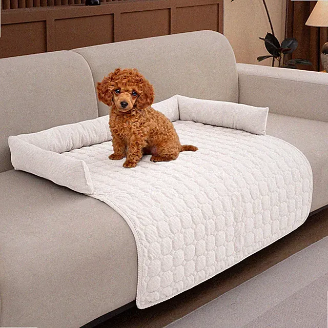 Pet Sofa Bed Cushion Dog Sofa Cover Non-Slip Sofa Protector With Neck Pillow