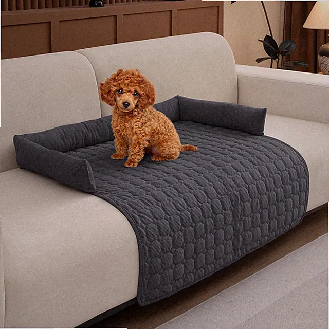 Pet Sofa Bed Cushion Dog Sofa Cover Non-Slip Sofa Protector With Neck Pillow