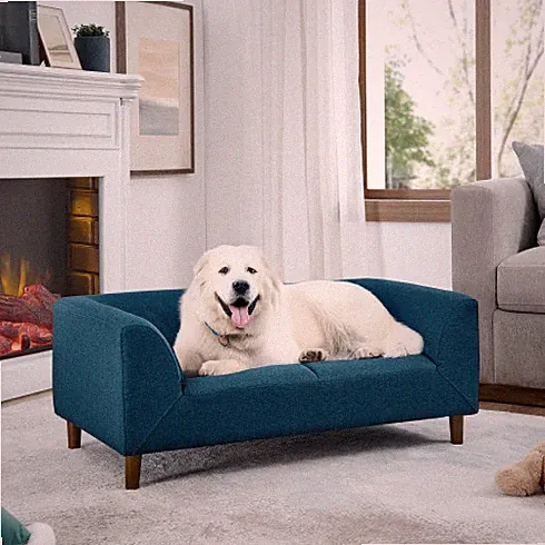 Pet Sofa With Backrest And Armrests, Modern Rectangular Pet Sofa Suitable For Me