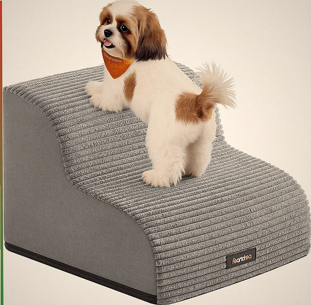 Pet Stairs 2 Step Waterproof Anti-Slip Foam Gentle Slope For Dog Bed Sofa