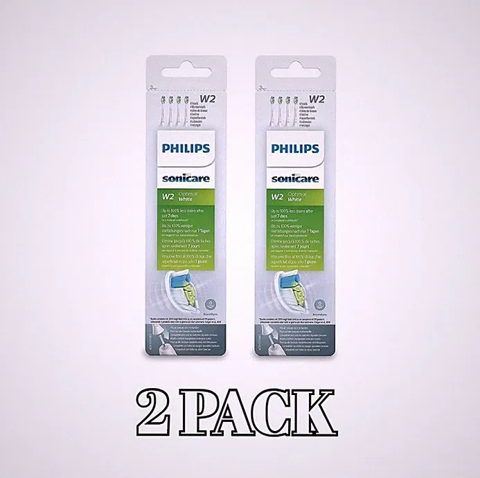 Philips Genuine Sonicare Optimal White Replacement Brush Heads 2PCK W2 total 8ct