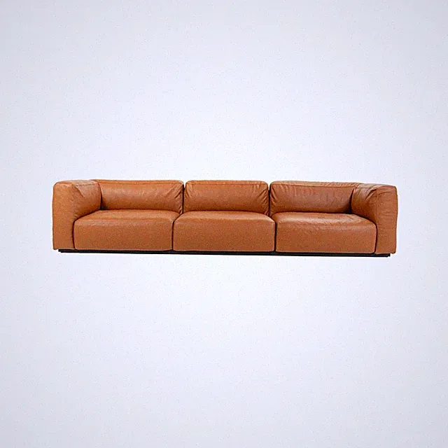 Piero Lissoni for Cassina Mex Cube 271 Sofa in Elmosoft Saddle Brown