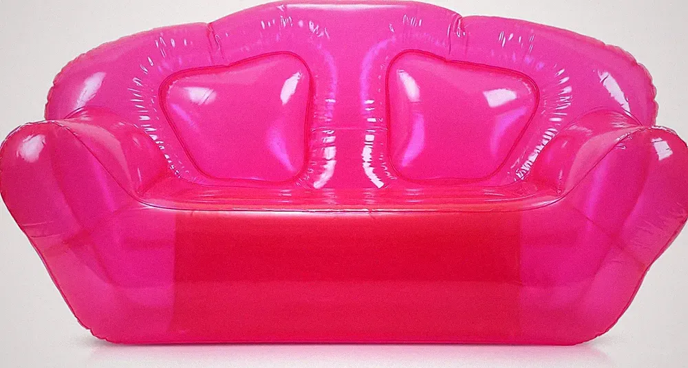 Pink Inflatable Double Seat Sofa - Portable Air Couch for Indoor & Outdoor Use