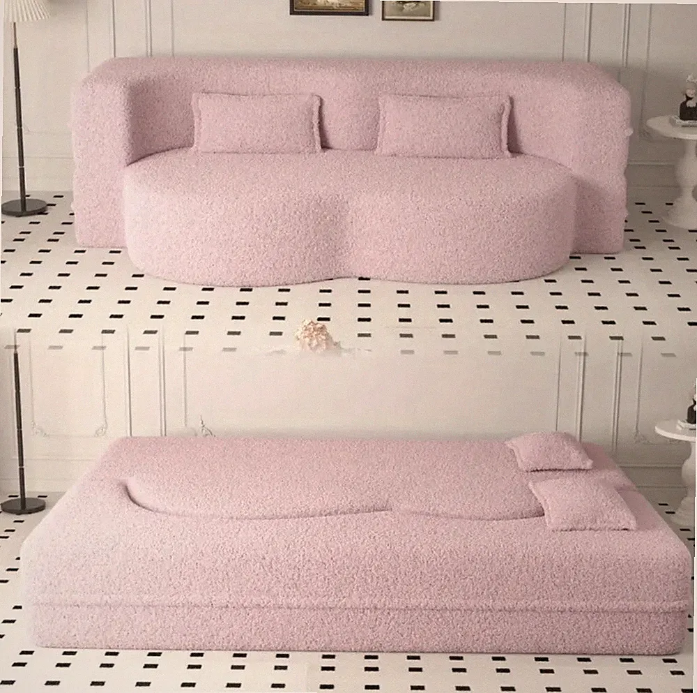 Pink memory Foam Convertible Futon Sofa Bed FREE SHIPPING