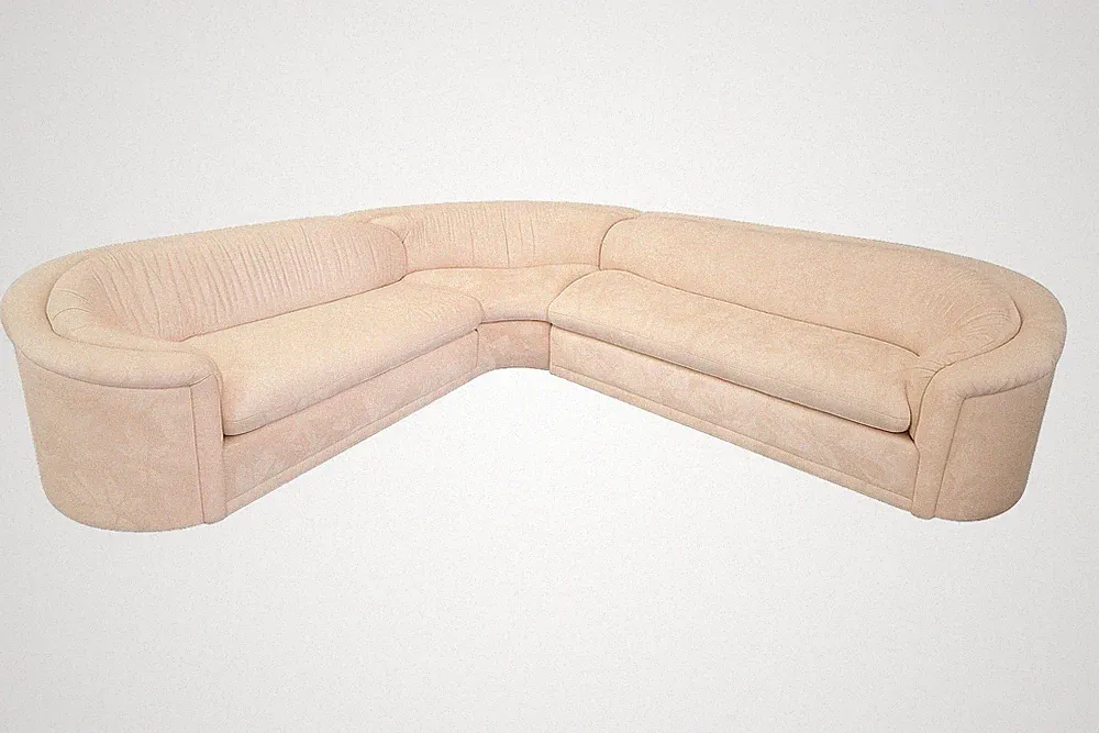 Pink Mid-Century Curved Sectional L Shaped Sofa Creator: Carson's Furniture
