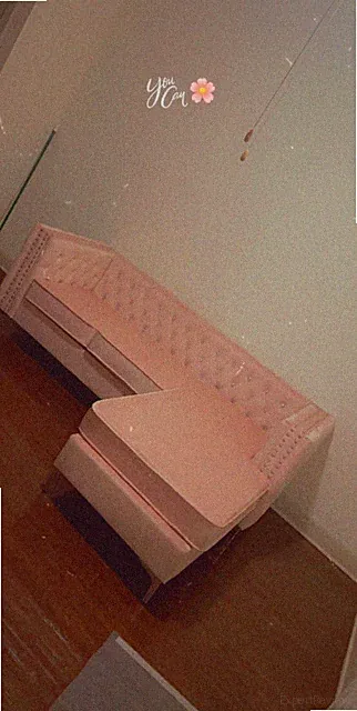 Pink Tufted Sectional/Couch